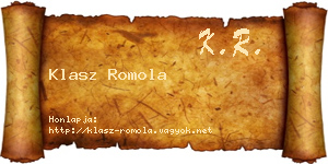 Klasz Romola névjegykártya